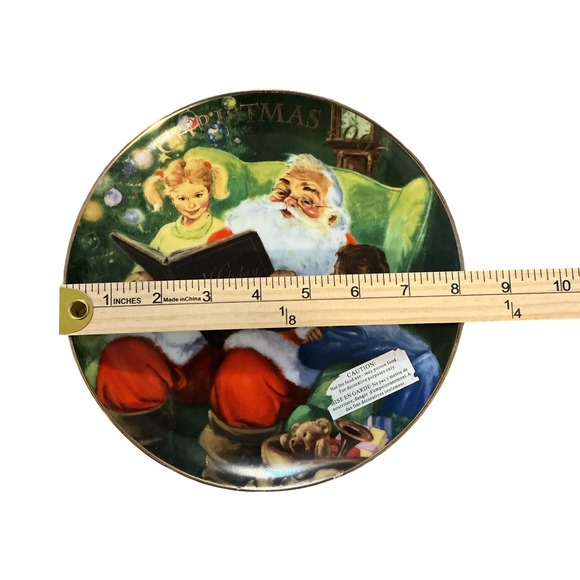 Avon Storytime with Santa 2006 Collectible Plate Hal Frenck 22K Gold Trim 8 inch - Picture 3 of 6